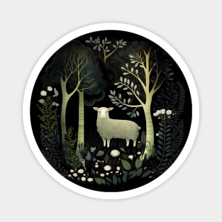 A sheep in the forest Magnet